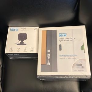 Blink video doorbell and sync module 2 battery or wired brand new Hd two way aid